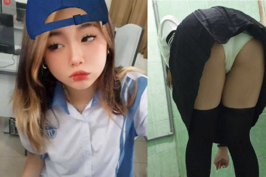 Gái xinh lộ quần lót bị buộc bú cu